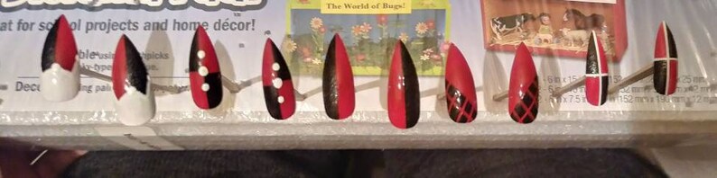 Harley Quinn Batman Stiletto Nails Long or Short Gothic image 1