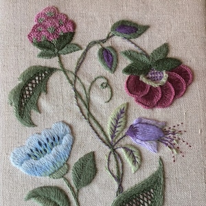 Jacobean Study No. 2- Crewel embroidery for beginners