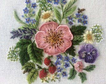 An English Bouquet-Crewel embroidery kit