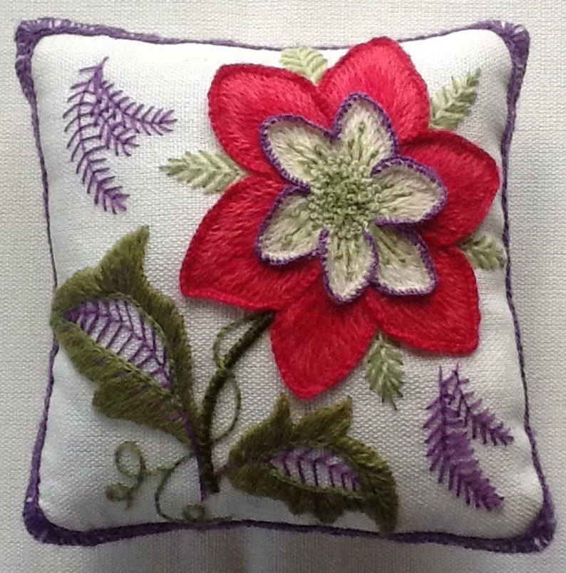 Crewel Embroidery kit for beginners-Flower Study | Etsy