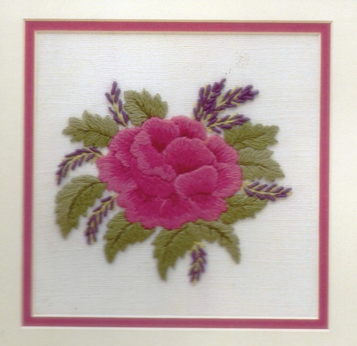 Rose and Lavender: a Crewel Embroidery Kit for Beginners - Etsy