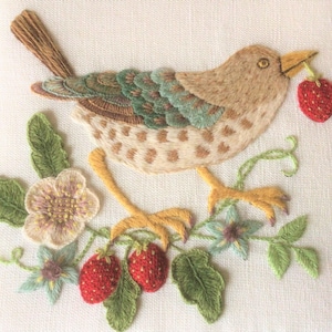 The Strawberry Thief-crewel embroidery design in Appletons wool