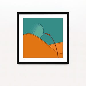 Fine Art Print, Signed Artwork, Archival Quality Print, Wall Decor, Giclée Print, Small Art Gift, Minimalist Home Decor, Harvest Time  5&quot;x5&quot;