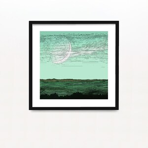 Fine Art Print, Signed Artwork, Archival Quality Print, Wall Decor, Giclée Print, Small Art Gift, Minimalist Home Decor, Summer Sky  5&quot;x5&quot;