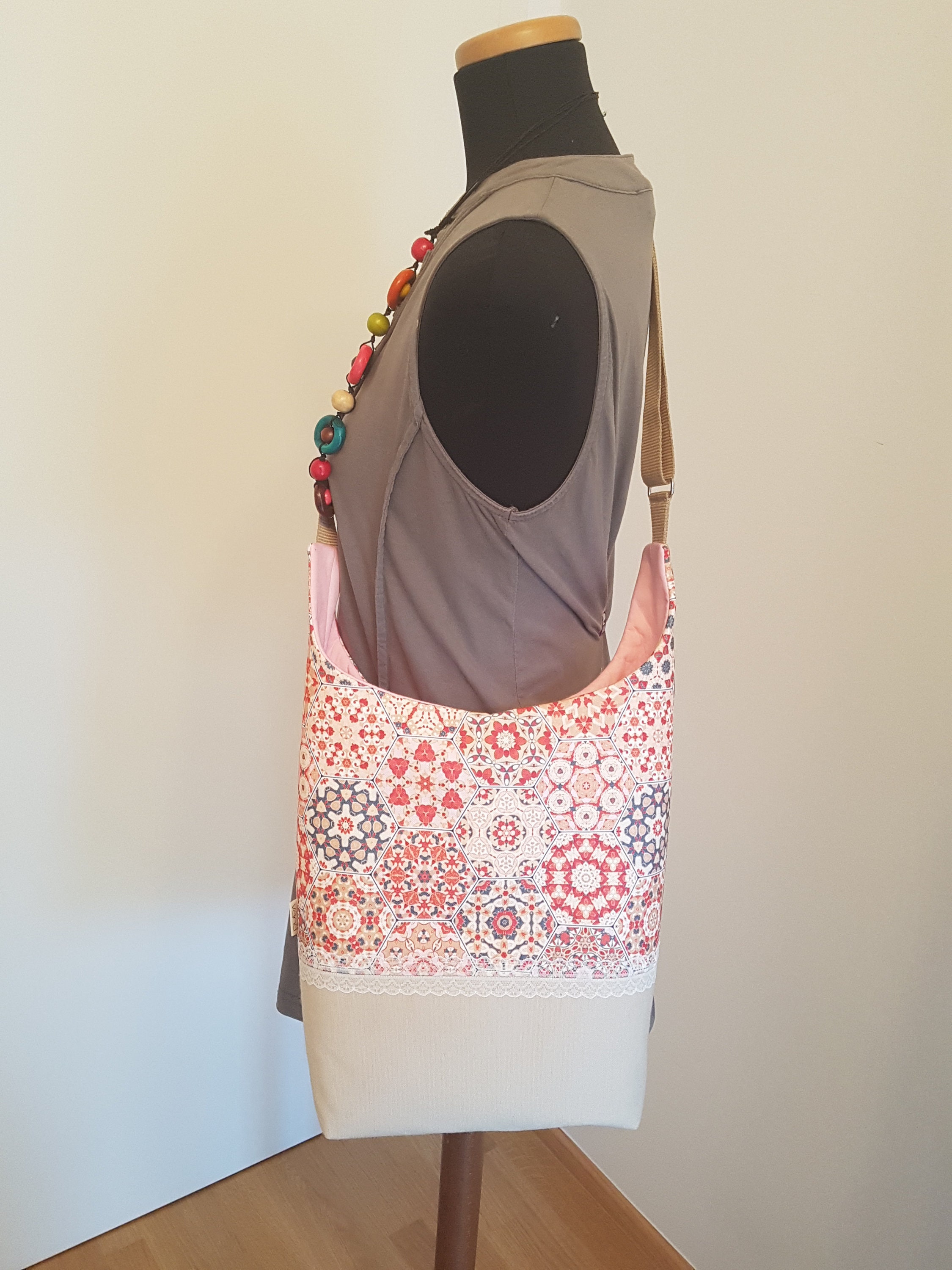 Canvas Hobo Crossbody Bag Beige Slouchy Hobo Bag Boho Etsy