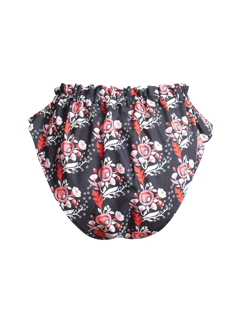 Black Floral Organic Cotton French Knickers Gift for Her Etsy