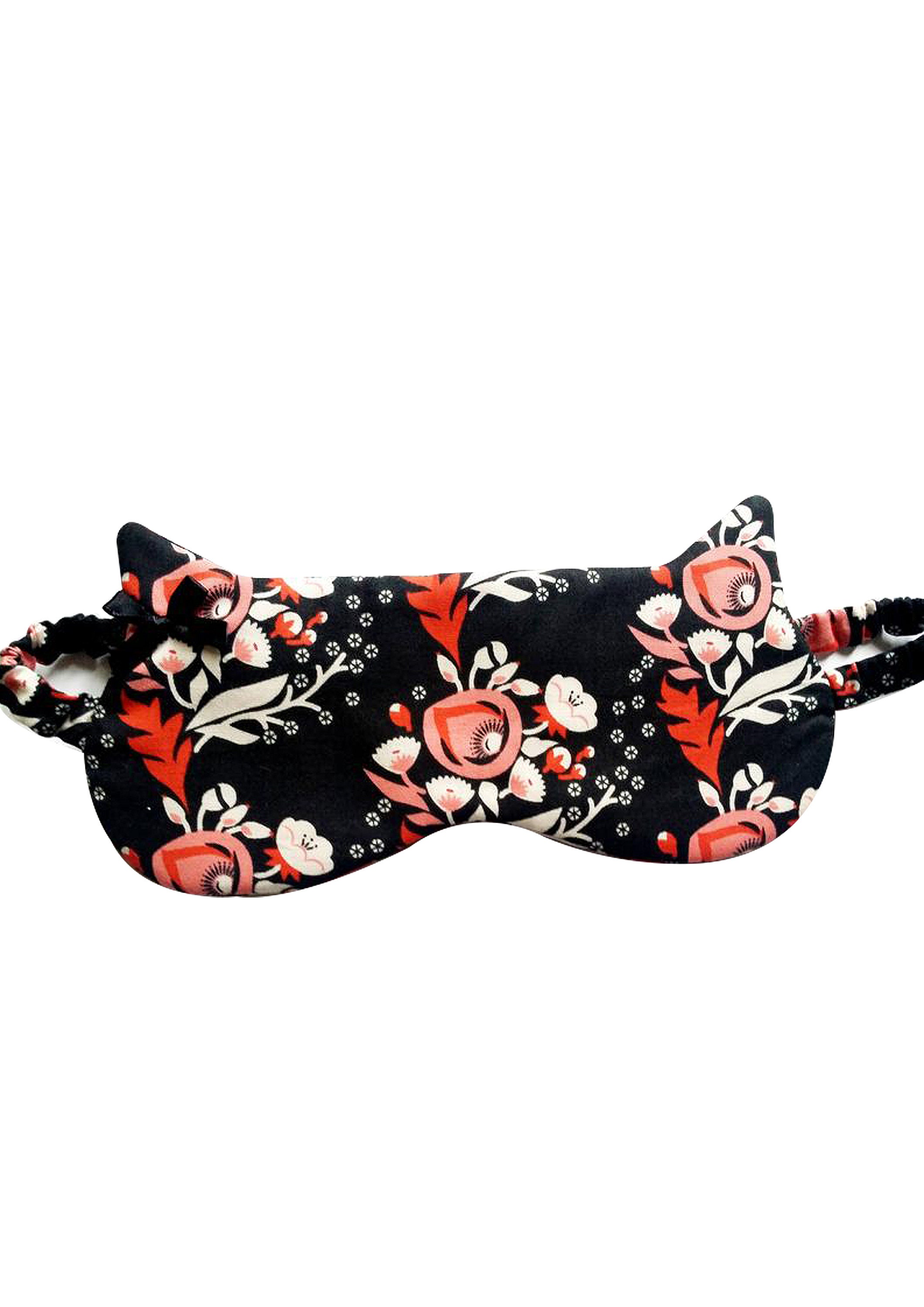 Black Floral Print Organic Cotton Sleep Mask Gift for Her Etsy UK