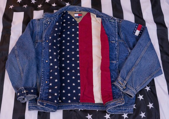 tommy jeans denim jacket flag