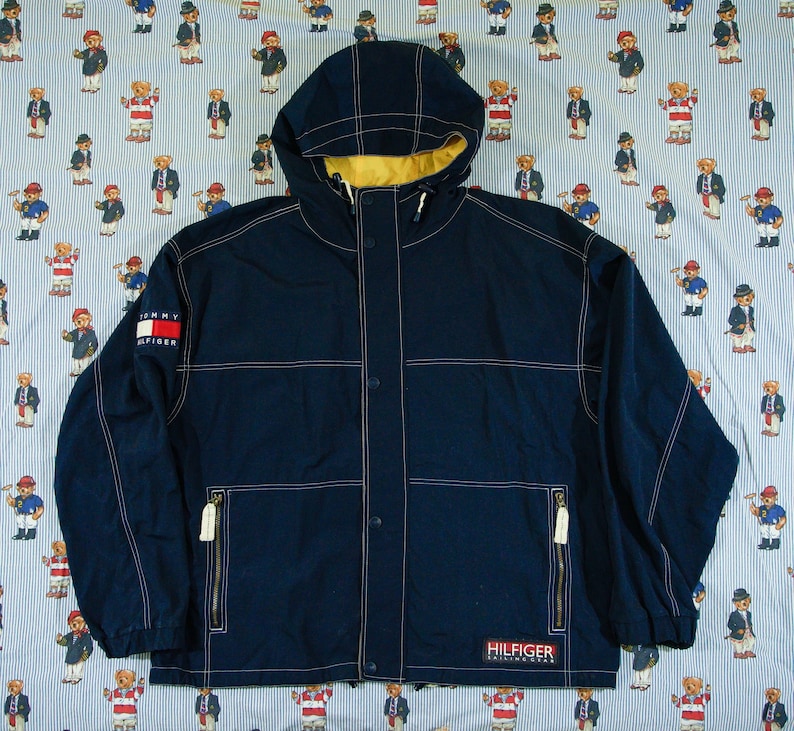 Tommy Hilfiger Sailing Gear Jacket With Hood Size XL Contrast Etsy