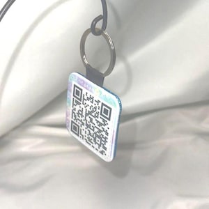 Custom Made QR Code Keychain, Personalized Video Keychain, Personalized Photo Keychain, Custom Made Leather QR Code Keychain Gift.