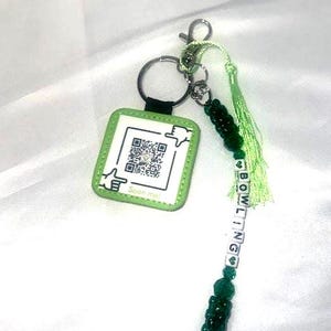 Custom Made QR Code Keychain, Personalized Video Keychain, Personalized Photo Keychain, Custom Made Leather QR Code Keychain Gift.