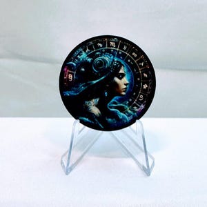 Aquarius Phone Grip, Custom Design Phone Accessory, Zodiac Sign Phone Holder, Phone or Tablet Accessory.