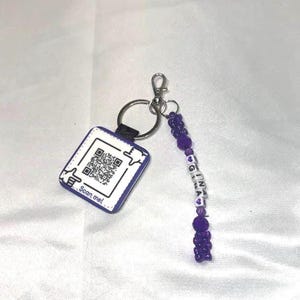 Custom Made QR Code Keychain, Personalized Video Keychain, Personalized Photo Keychain, Custom Made Leather QR Code Keychain Gift.