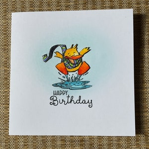 cartão de aniversário divertido, cartão de aniversário de pato, cartão de aniversário para ela, cartão de aniversário para ele, cartão de aniversário feito à mão