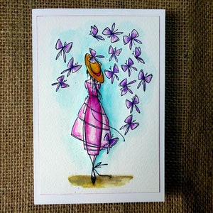 carte d'anniversaire faite main, carte pour elle, carte de meilleure amie, carte pour toutes les occasions, carte vierge, carte de voeux, carte de fille, carte de papillon