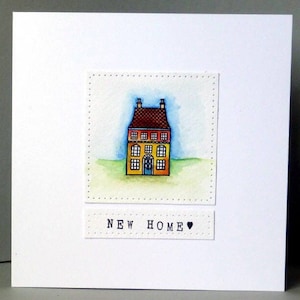 nieuwe huiskaart, verhuiskaart, handgemaakte kaart, nieuwe huiskaart, verhuiskaart, housewarmingkaart