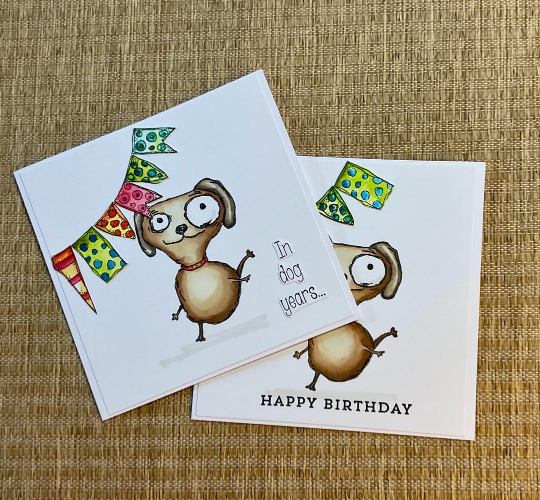 Funny Dog Birthday Card: Handmade Bunting Design - Etsy