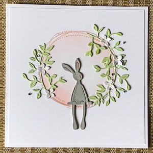 Linda tarjeta de conejo, tarjeta de aniversario, tarjeta hecha a mano, tarjeta de amor de conejito, San Valentín, tarjeta de cumpleaños de conejito, tarjeta de amor para él, tarjeta de amor para ella