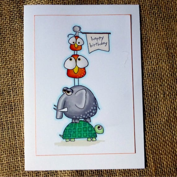 Handmade Wildlife Greetings Card - Elephant Handmade Wildlife Greetings Card - Elephant