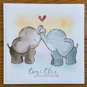 cartão de amor, cartão de aniversário, cartão de casamento, cartão de dia dos namorados, cartão de amor de elefante, feito à mão, cartão de aniversário, cartão de amor para ele, cartão de amor para ela