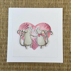 Biglietto d'amore con il topo, biglietto d'anniversario con il topo, biglietto di San Valentino con il topo