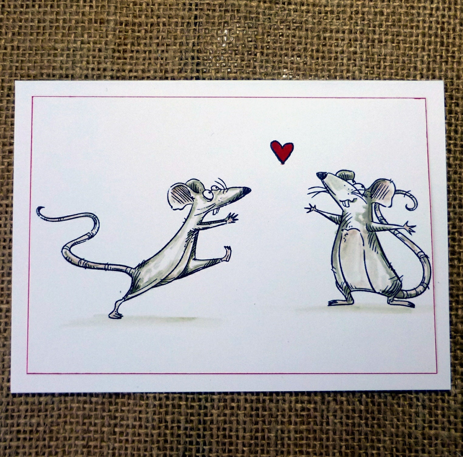 Handmade Rat Card Rat Love Card Mouse Card Valentine Card - Etsy Canada