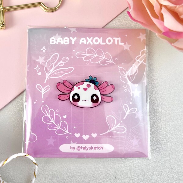 Pink Baby Axolotl Matte Pin