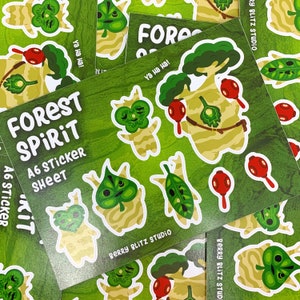 Forest Spirit Korok A6 Sticker Sheets | Kawaii | Chibi