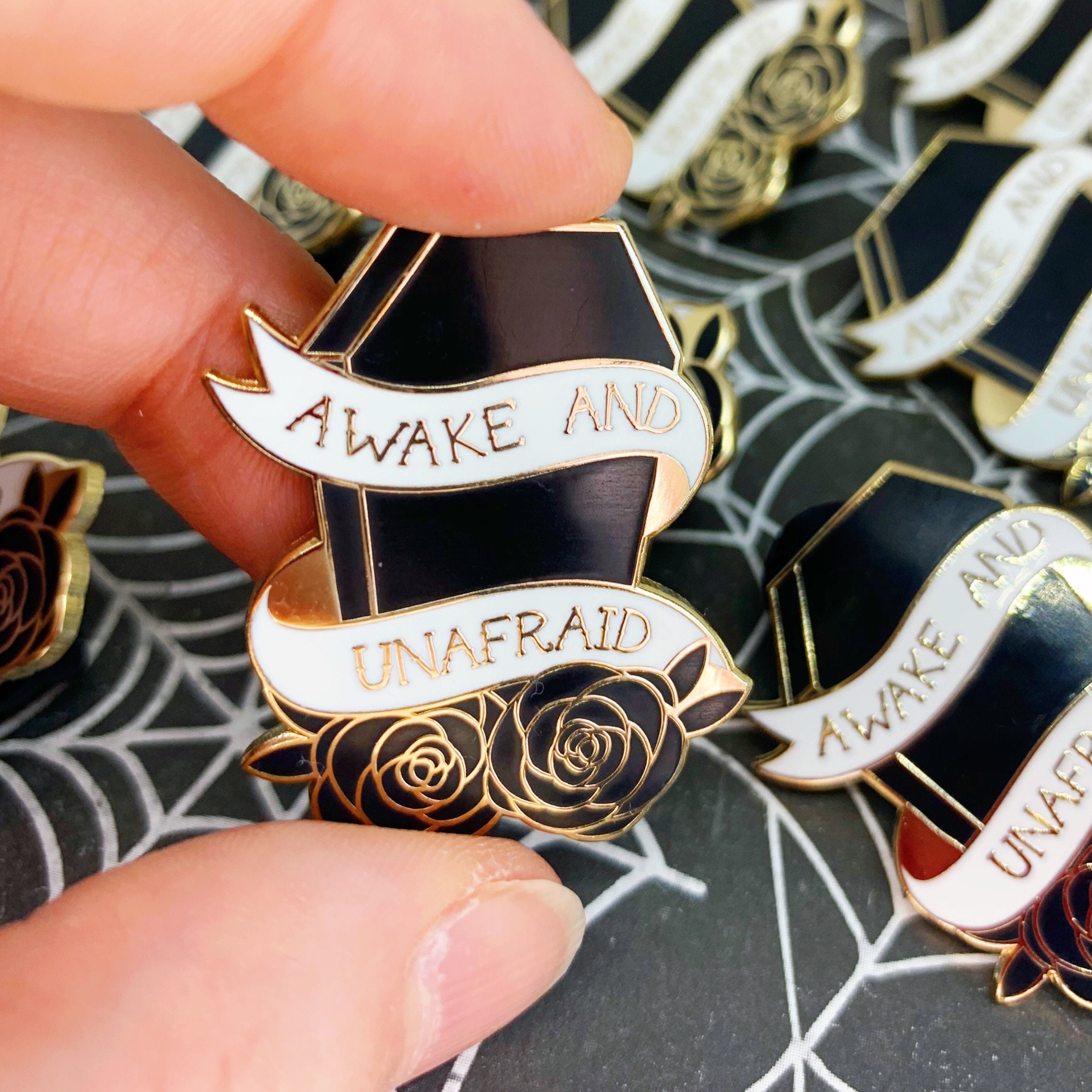 FellStarNova Awake and Unafraid Enamel Pins | Emo | MCR | Lyric Pin | Back in Stock!