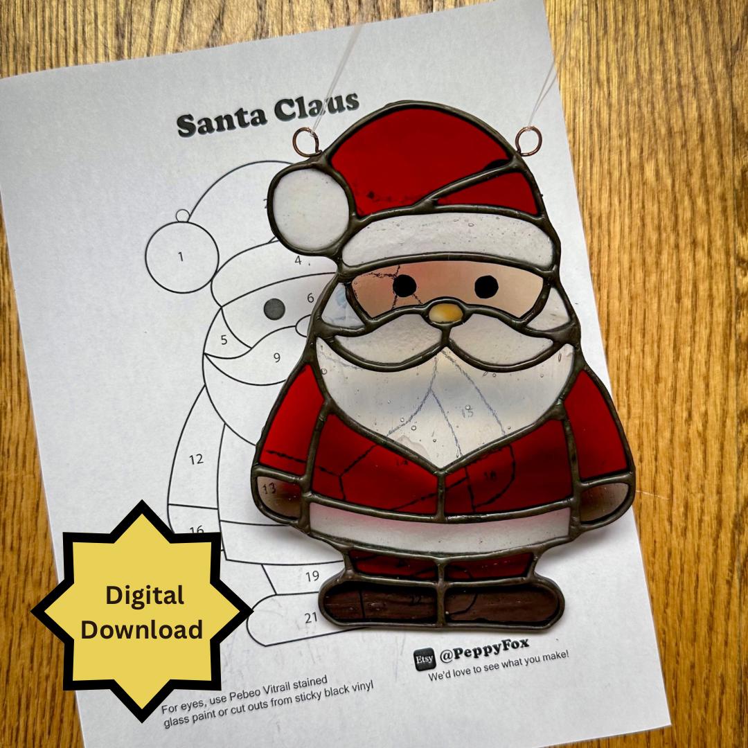 Stained Glass Santa - Etsy