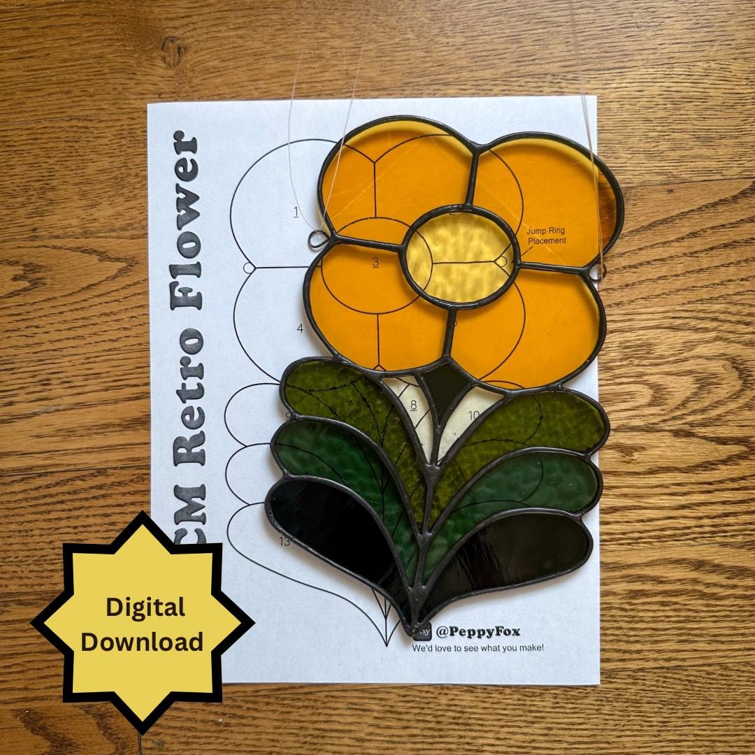 ステンドグラス　図面 ステンドグラスの模様 - デジタルファイル（pdf png） - レトロ