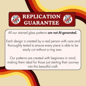 Stained Glass Pattern - DIGITAL FILE (Pdf & Png) - Dapper Pumpkin Retro Vintage Halloween - Beginner/Easy Suncatcher Template - License image 8