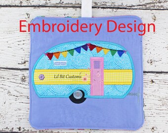 ITH Camper Pot Holder embroidery design