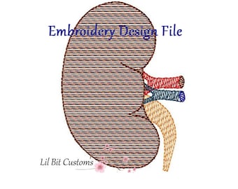 Kidney Sketch Embroidery Design