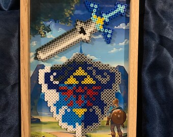 Master Sword and Hylian Shield Framed