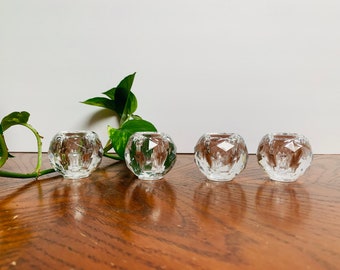 Crystal Globe Candle Holders Lead Crystal Glass Candle Holders Set of 4