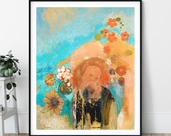 Evocation of Roussel Print - Odilon Redon, Symbolist Art, Expressionism, Unique Wall Decor, Eclectic, Weird, Modern Art Poster, Pre Surreal