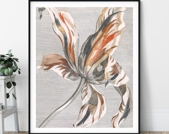 Tulip Print - Vintage Flower Painting, Antique Floral Wall Art, 17th Century Painting, Tulip Wall Decor, Bathroom, Kitchen, Feminine Neutral