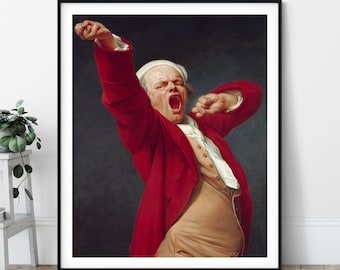 Yawning Man Self Portrait Print - Joseph Ducreux, Eclectic Art, Funny Art, People Painting, 18th Century Wall Art, French Artist, Gift