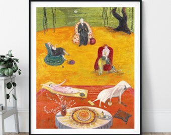 20th Century Heat Print - Expressionism, Modern Art, Expressionist Painting, Eclectic Wall Art, Quirky Painting, Female Artist, Vintage Art