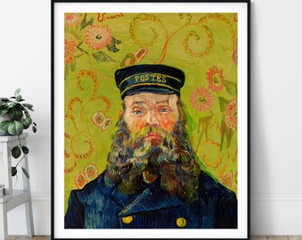 The Postman Print - Joseph Roulin, Vincent Van Gogh Poster, Antique Wall Art, Vintage Portrait, Post Impressionist Painting, Artist Gift