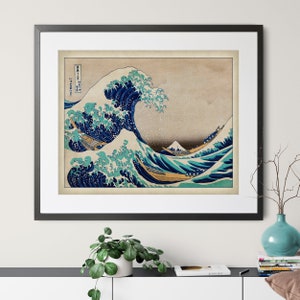 Vintage Japanese Wave Print, Antique Japanese Art, Ocean Wall Art, Japanese Print, Asian Wall Art, Wave Art, Ocean Print, Ocean Art, Coastal