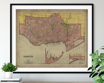 1903 Toronto Canada Map Print, Vintage Map Art, Antique Map, Old Map, Toronto Map, Toronto Print, Toronto Art, Toronto Poster, Canada Print