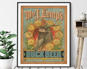 1886 Vintage Beer Print - Antique Beer Ad, Beer Art, Beer Gifts for Men, Beer Lover Gift, Beer Wall Art, Wet Bar Art, Bar Decor, St Louis