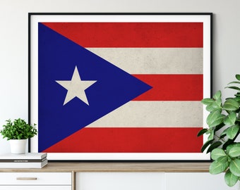 Puerto Rico Flag Art, Puerto Rico Flag Print, Puerto Rico Wall Art, Puerto Rico Art, Puerto Rico Decor, Puerto Rican Flag, Puerto Rican Art