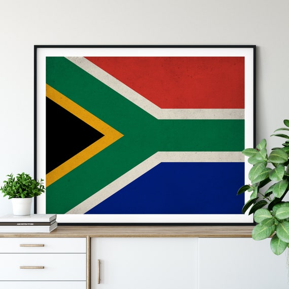 South Africa Flag Print South African Flag Art Flag Poster Etsy