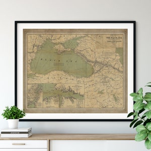 1854 Black Sea Map Print: Vintage Map Art Featuring Turkey, Crimea, Caucasus & Eastern Europe