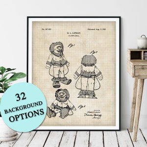 May include: A vintage patent drawing for a clown doll. The drawing shows the doll in three different poses. The patent number is 167,412 and the patent date is 5 August 1952. The inventor is H. L. Lipman.