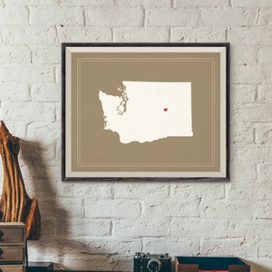 Custom Washington State Art, Customized State Map Art, Personalized, Washington Art, Heart Map, Washington Map, Love, Washington Print image 2