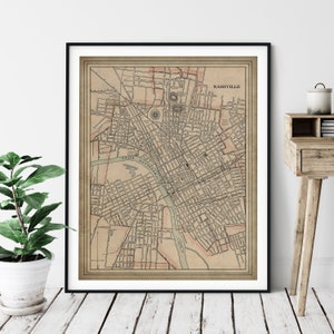 1901 Nashville Tennessee Map Print, Vintage Map Art, Antique Nashville Map, Old Maps, Nashville TN Wall Art, Nashville Art, Nashville Print